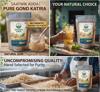 Saatwik Adda Pure Gond Katira | Natural Tragacanth Gum | 100% Natural | No Preservatives