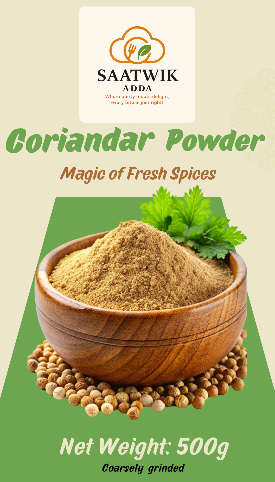 Buy Pure Coriander Powder Online – Premium Dhaniya Powder – Saatwik Adda