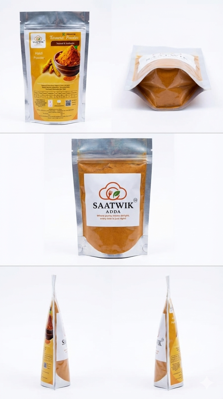 Buy Pure Turmeric Powder Online – Fresh Ground Haldi, High Curcumin – Saatwik Adda