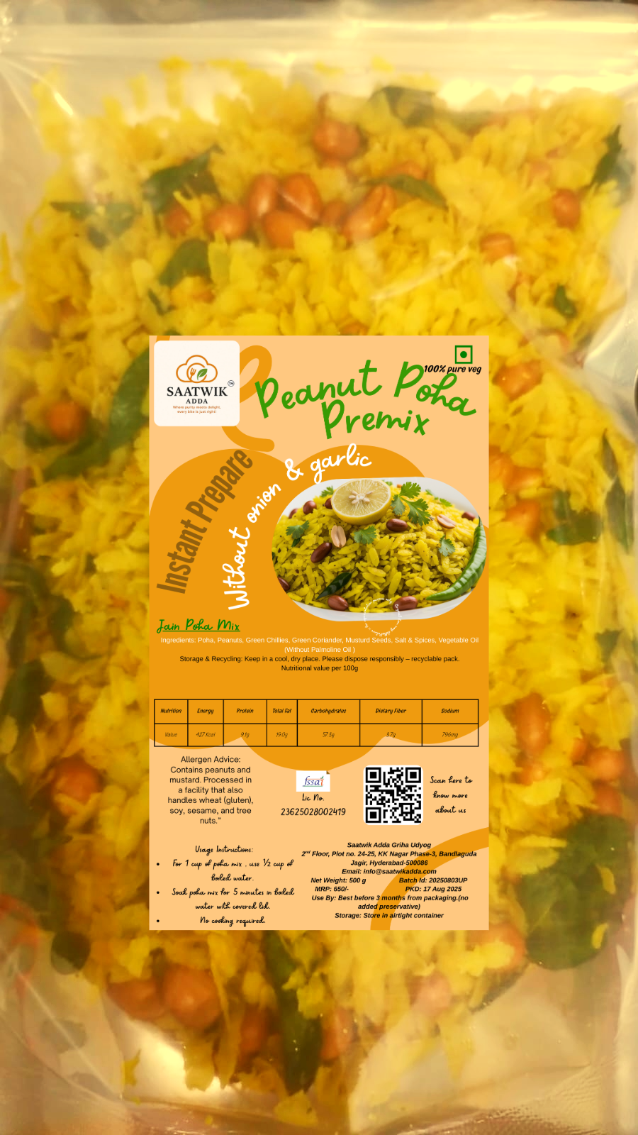 Instant Peanut Poha Premix - Quick Healthy Breakfast