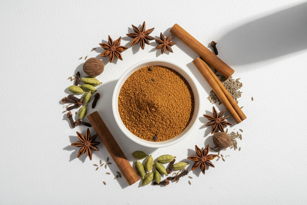 Garam Masala Flat Lay