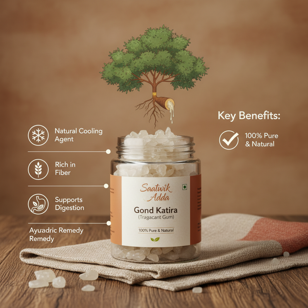 Buy Pure Gond Katira Online – Natural Tragacanth Gum – Saatwik Adda