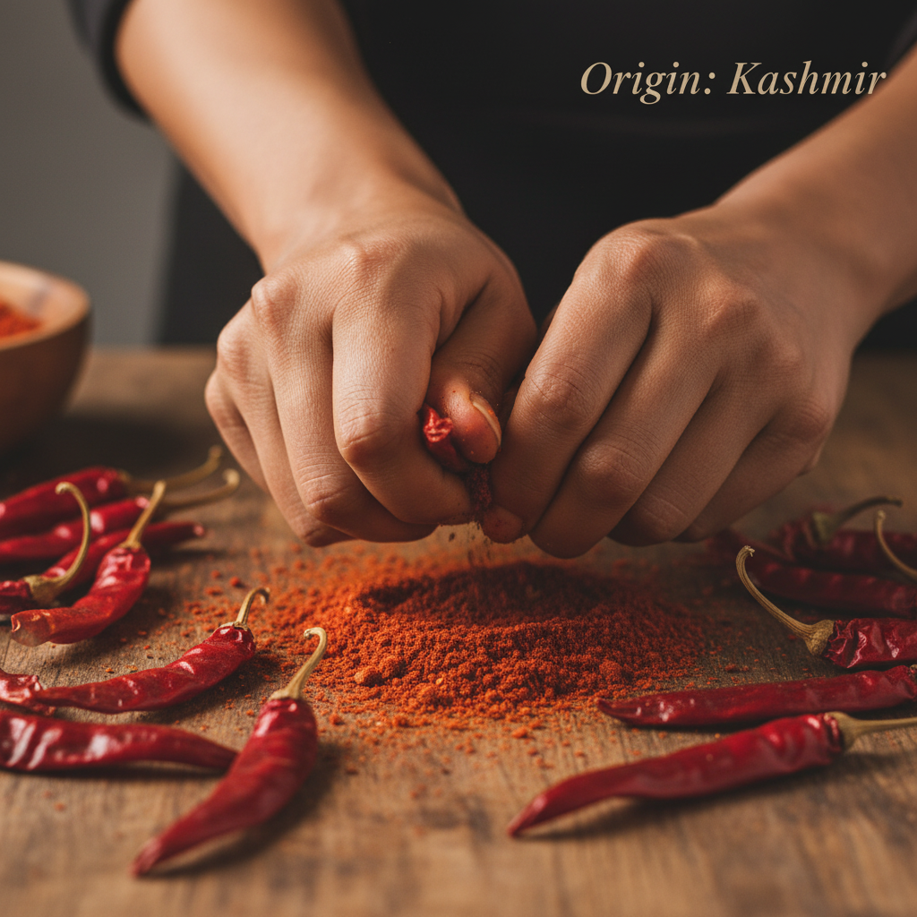 Kashmiri Red Chilli Grinding Lifestyle