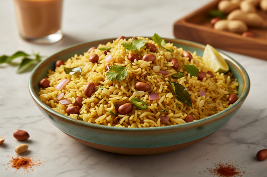Prepared Peanut Poha in Bowl