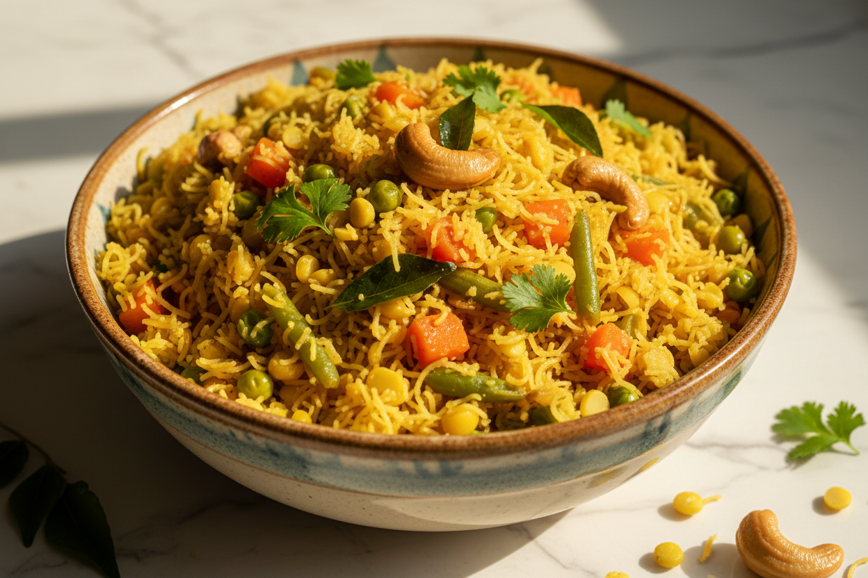 Prepared Sewai Upma in Bowl