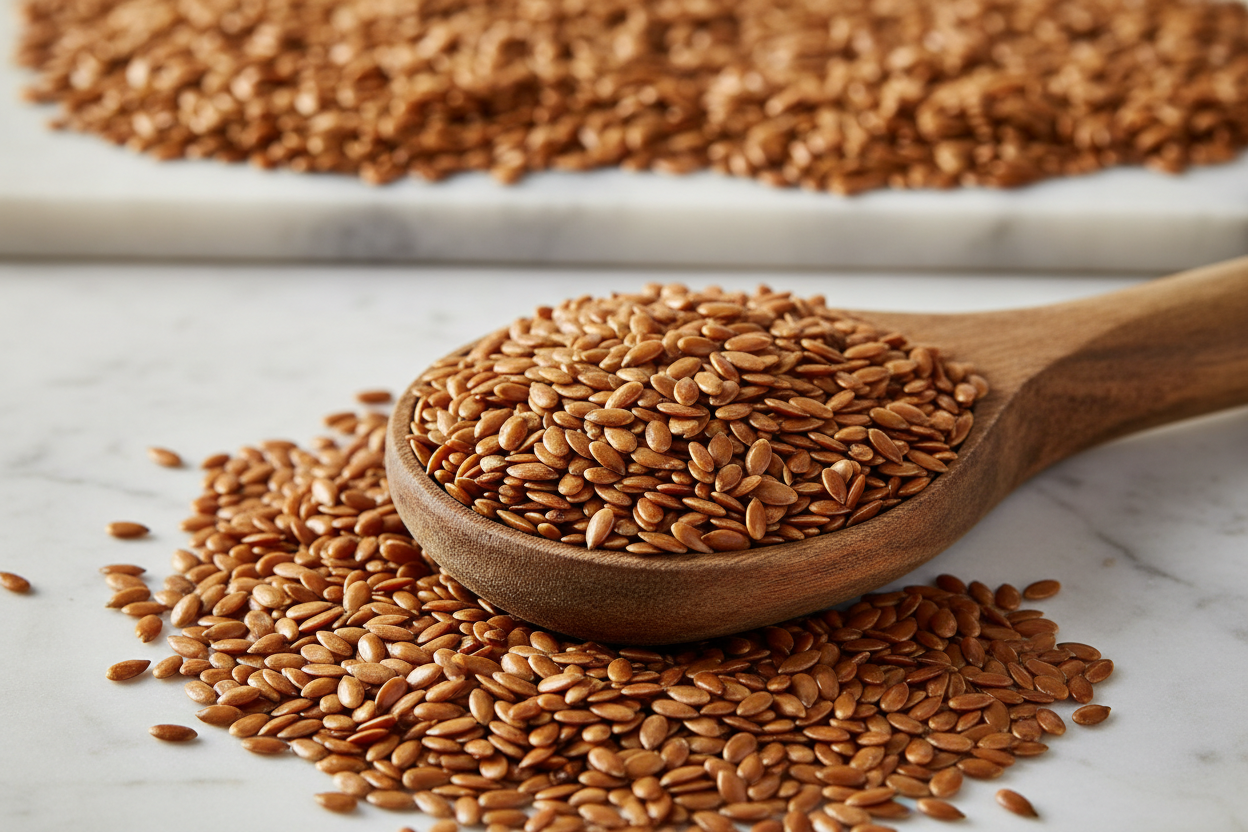 Roasted Flax Seeds Close-up