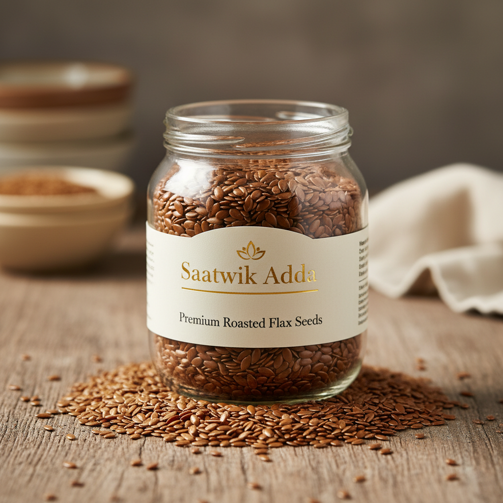 Saatwik Adda Roasted Flax Seeds in Glass Jar